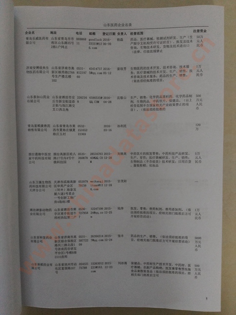 山東醫(yī)藥企業(yè)黃頁(yè)收錄了最新的山東醫(yī)藥企業(yè)名單，具有極高的營(yíng)銷價(jià)值，實(shí)實(shí)在在提高銷售業(yè)績(jī)