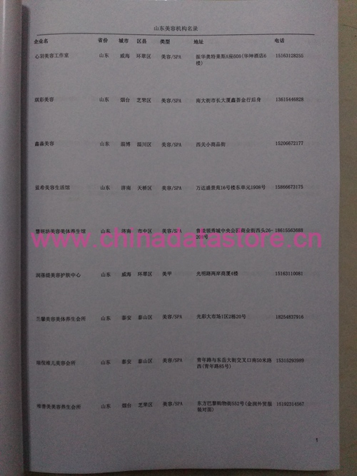 山東美容院企業(yè)黃頁收錄了最新的山東美容院企業(yè)名單，具有極高的營銷價值，實實在在提高銷售業(yè)績